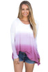 Sexy Purple Ombre Split Side Long Sleeve Top